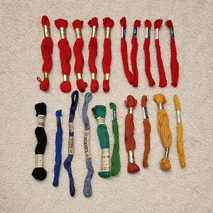 Embroidery Floss & Yarn Lot Of 20 Mixed Brands, Mixed Colors
